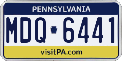 PA license plate MDQ6441