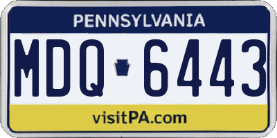 PA license plate MDQ6443