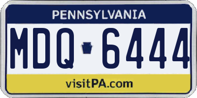 PA license plate MDQ6444