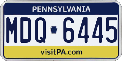 PA license plate MDQ6445