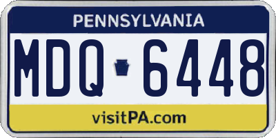 PA license plate MDQ6448