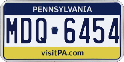 PA license plate MDQ6454