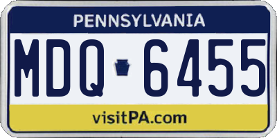 PA license plate MDQ6455