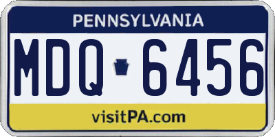 PA license plate MDQ6456