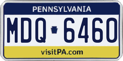 PA license plate MDQ6460