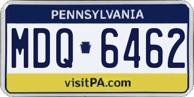 PA license plate MDQ6462