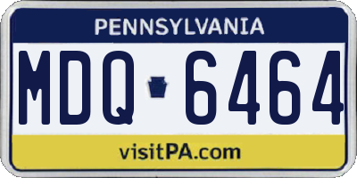 PA license plate MDQ6464