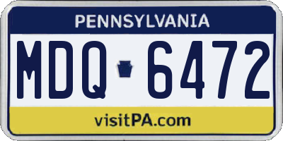 PA license plate MDQ6472