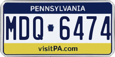 PA license plate MDQ6474