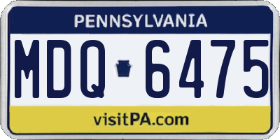 PA license plate MDQ6475