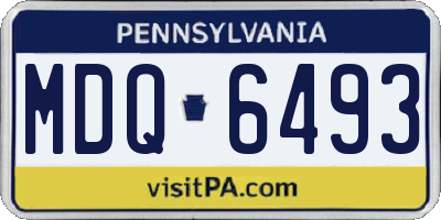 PA license plate MDQ6493
