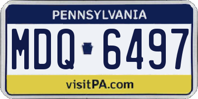 PA license plate MDQ6497