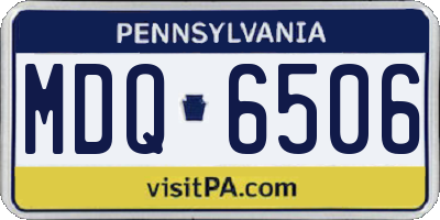 PA license plate MDQ6506