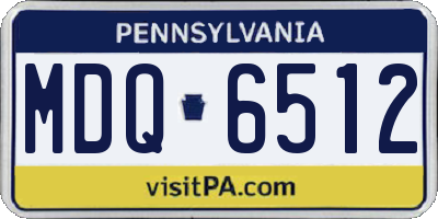 PA license plate MDQ6512