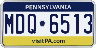 PA license plate MDQ6513