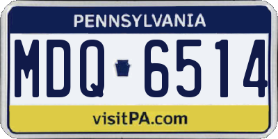 PA license plate MDQ6514