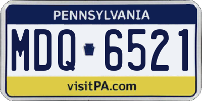 PA license plate MDQ6521