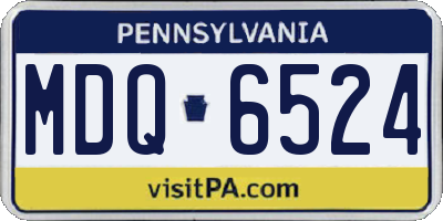 PA license plate MDQ6524