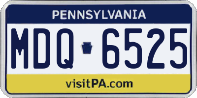 PA license plate MDQ6525