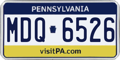 PA license plate MDQ6526