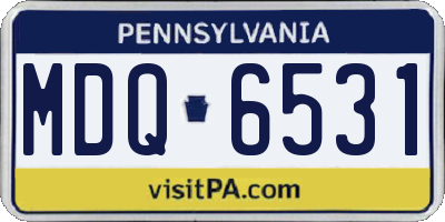 PA license plate MDQ6531