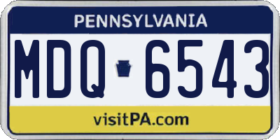 PA license plate MDQ6543