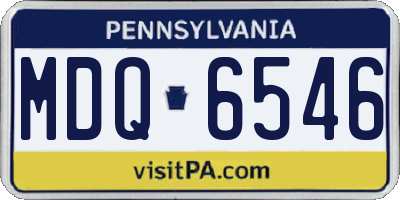 PA license plate MDQ6546