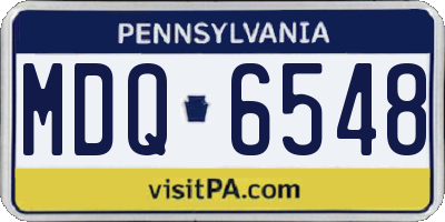 PA license plate MDQ6548