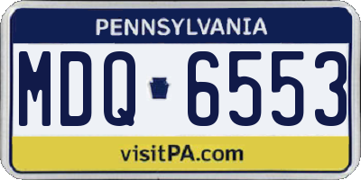 PA license plate MDQ6553