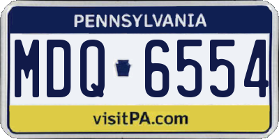 PA license plate MDQ6554
