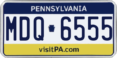 PA license plate MDQ6555