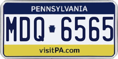 PA license plate MDQ6565