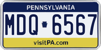 PA license plate MDQ6567