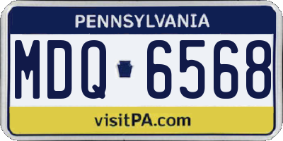 PA license plate MDQ6568