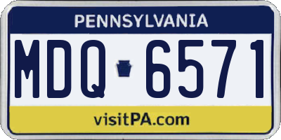 PA license plate MDQ6571
