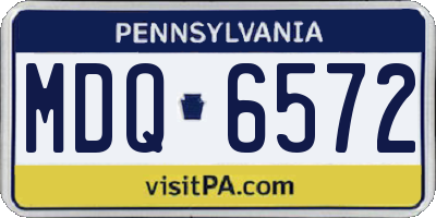 PA license plate MDQ6572