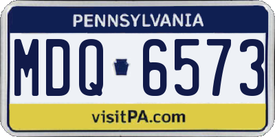 PA license plate MDQ6573