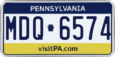PA license plate MDQ6574