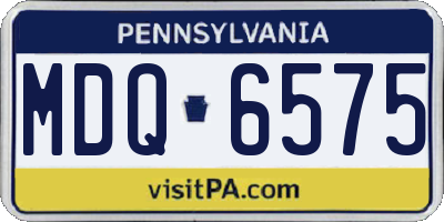 PA license plate MDQ6575