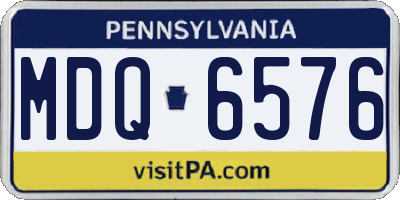 PA license plate MDQ6576