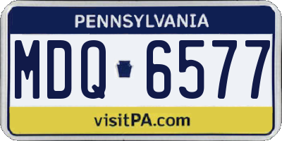 PA license plate MDQ6577