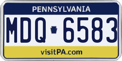 PA license plate MDQ6583