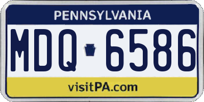 PA license plate MDQ6586