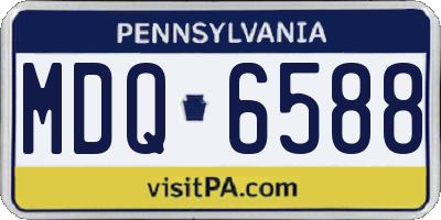 PA license plate MDQ6588