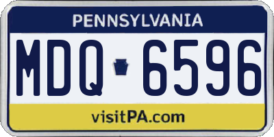 PA license plate MDQ6596