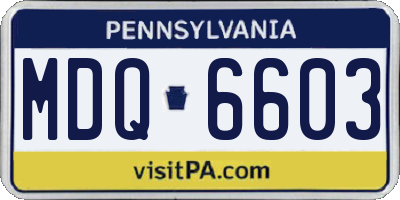 PA license plate MDQ6603