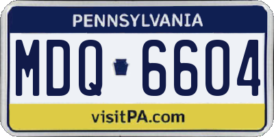 PA license plate MDQ6604