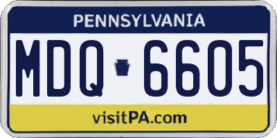 PA license plate MDQ6605