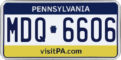 PA license plate MDQ6606