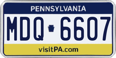PA license plate MDQ6607